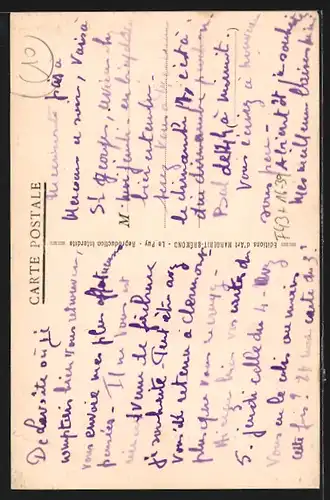 Blumengruss-AK Lavoute-Chilhac, Le Pont, Vue Générale