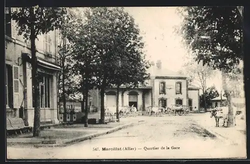 AK Marcillat, Quartier de la Gare, Bahnhof