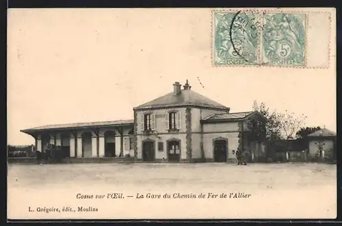AK Cosne sur l`Oeil, La Gare du Chemin de Fer, Bahnhof