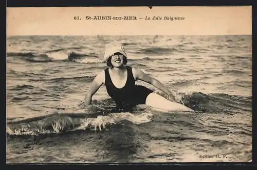 AK St-Aubin-sur-Mer, La Jolie Baigneuse