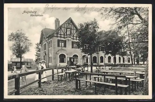 AK Augsburg, Hochablass, Gasthaus