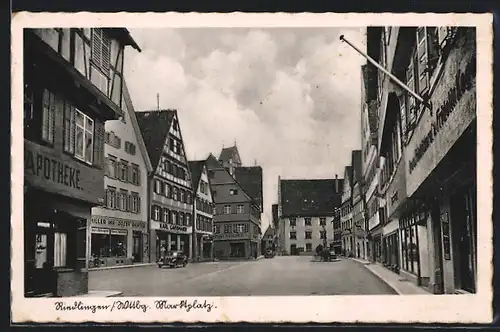 AK Riedlingen /Donau, Marktplatz mit Apotheke