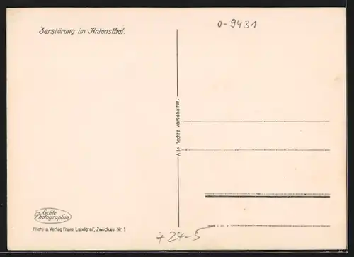 AK Antonsthal, Unwetterkatastrophe 6. Juli 1931