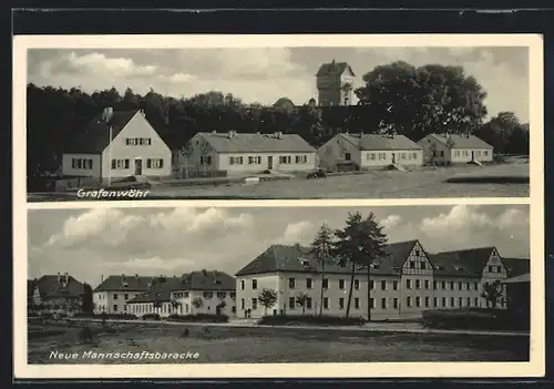 AK Grafenwöhr, Neue Mannschaftsbaracke, Truppenübungsplatz