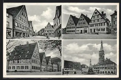AK Schwabach, Marktplatz und seine Umgebung, Fachwerkhäuser