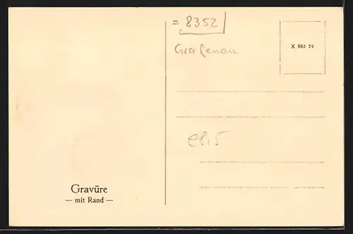 AK Rosenau, Allee mit Durchblick zur Stadt