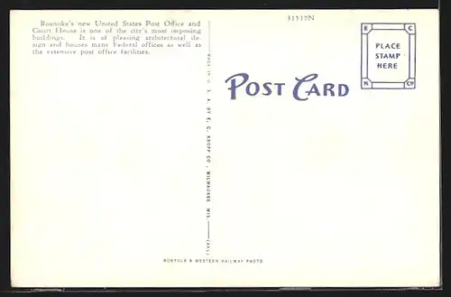 AK Roanoke, VA, Post Office
