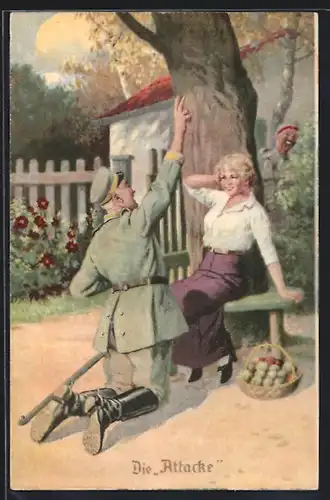 Künstler-AK Arthur Thiele unsign.: Die Attacke