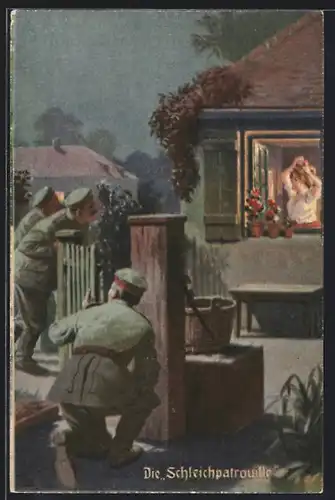 Künstler-AK Arthur Thiele unsign.: Die Schleichpatrouille