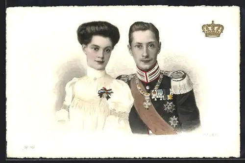 AK Kronprinz Wilhelm von Preussen und Kronprinzessin Cecilie