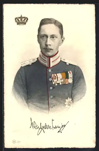 AK Kronprinz Wilhelm von Preussen in Gardeuniform