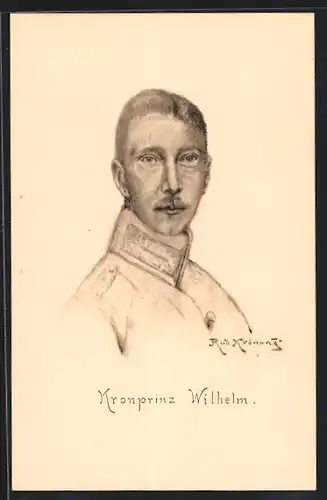 Künstler-AK Portrait Kronprinz Wilhelm von Preussen