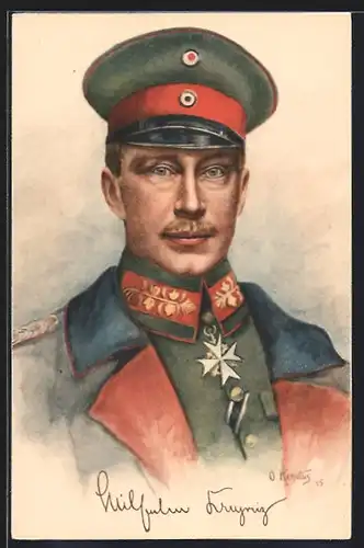 Künstler-AK Portrait Kronprinz Wilhelm von Preussen mit Orden