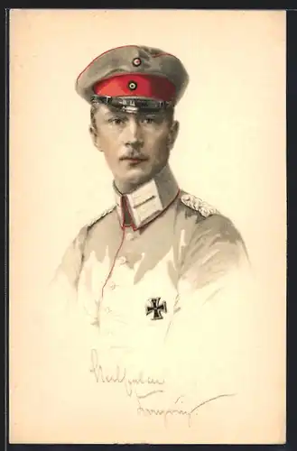 Künstler-AK Kronprinz Wilhelm von Preussen in Gardeuniform