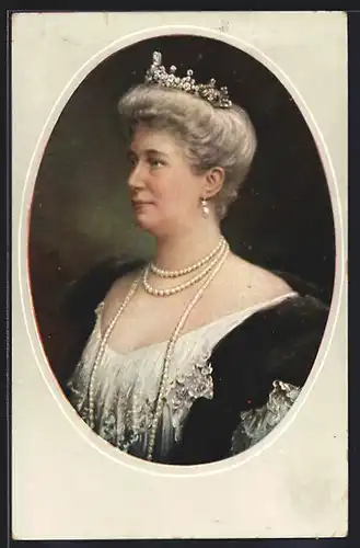 AK Kaiserin Auguste Victoria Königin von Preussen mit Krone, Portrait