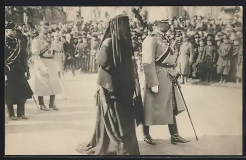 AK Beisetzung der Kaiserin Auguste Victoria - Prinzen Eitel Friedrich, Oskar und Adalbert im Trauerzuge