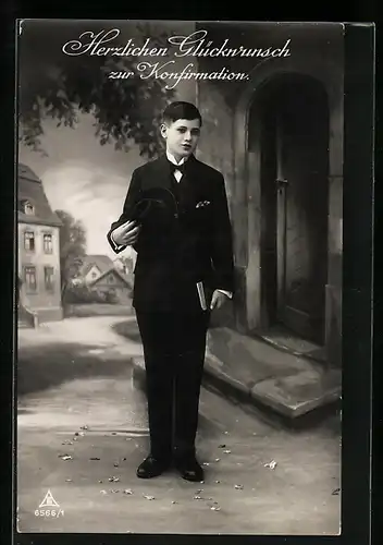 AK Junge im Anzug zur Konfirmation