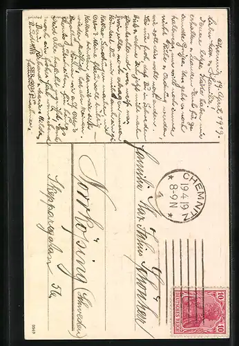 AK Mädchen mit Osterhasen