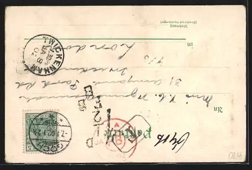 Lithographie Goch, Kirche, Rathaus, Panorama, Steintor