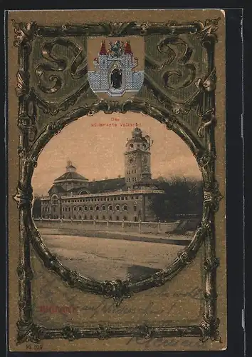 AK München, am Müllerschen Volksbad, Wappen