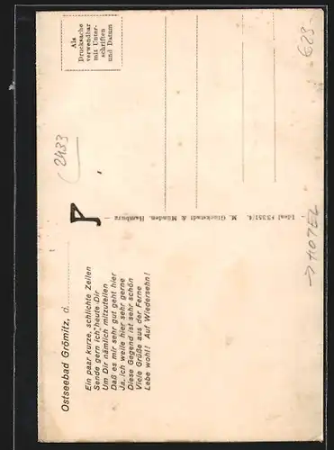 AK Grömitz, Hotel Villa am Meer, Strandpartie