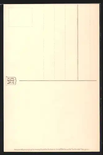 Künstler-AK Meissner & Buch (M&B) Nr. 1904: Mädchen mit Flöte und rotem Hut bei den Schafen