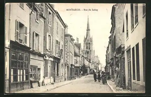 AK Montargis, Rue du Loing, Strassenpartie