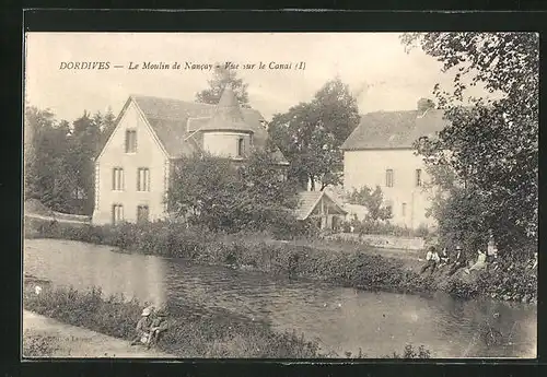 AK Dordives, Le Moulin de Nancay, vue sur le Canal