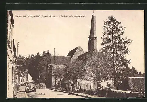 AK Saint-Hilaire-les Andrèsis, L`Èglise et le Monument