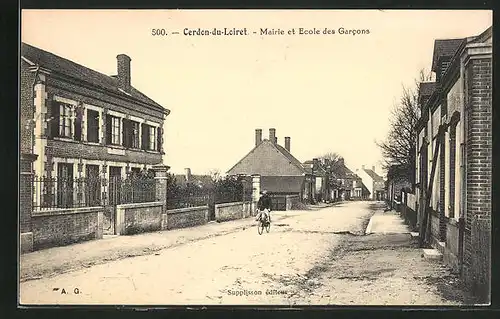 AK Cerdon-du-Loiret, Mairie et Ecole des Garcons