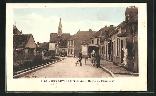 AK Ervauville, Route de Courtenay, Strassenpartie
