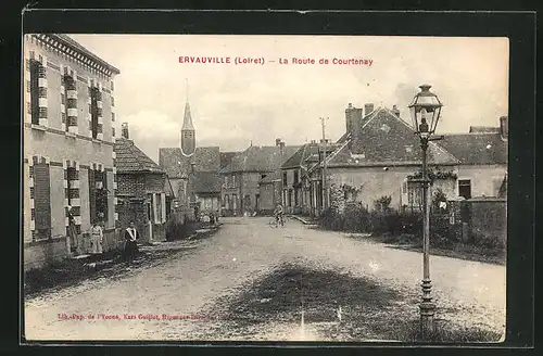 AK Ervauville, La Route de Courtenay, Strassenpartie