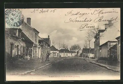 AK Saint-Maurice-sur-Aveyron, Strassenansicht