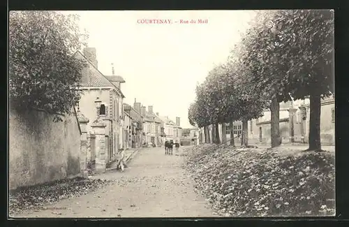 AK Courtenay, Rue du Mail, Strassenpartie