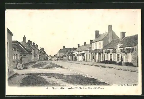 AK Saint-Denis-De-L`Hotel, Rue d`Orlèans, Strassenpartie