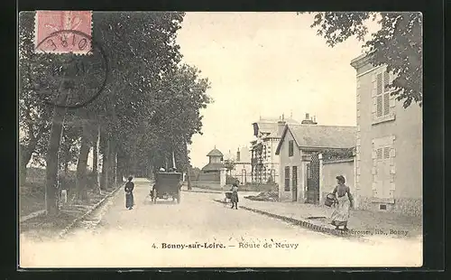 AK Bonny-sur-Loire, Route de Neuvy, Strassenpartie
