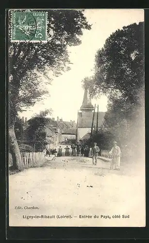 AK Ligny-le-Ribault, Entrée du Pays, coté Sud