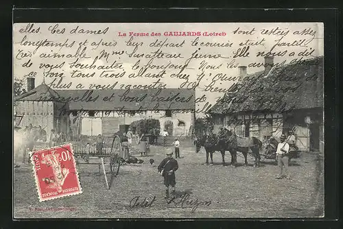 AK Aillant-sur-Milleron Loiret, La Ferme des Gaujards, Ansicht eines Gehöfts