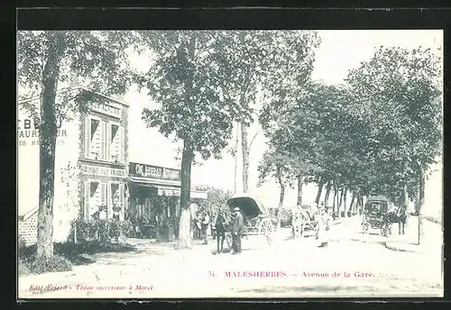 AK Malesherbes, Cafe-Restaurant Debeau, Avenue de la Gare
