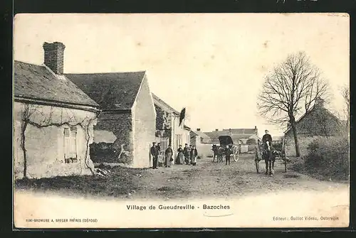 AK Gueudreville-Bazoches, Strassenpartie im Dorf