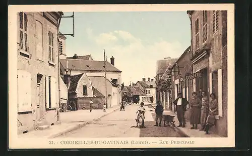 AK Corbeilles-du-Gatinais, Rue Principale, Blick in die Hauptstrasse