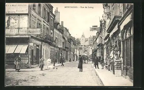 AK Montargis, Rue du Loing, Geschäftsstrasse