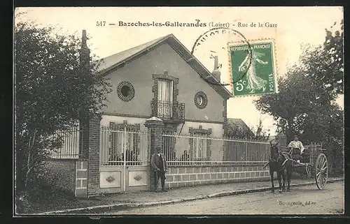 AK Bazoches-les-Gallerandes, Rue de la Gare, Bahnhofstrasse