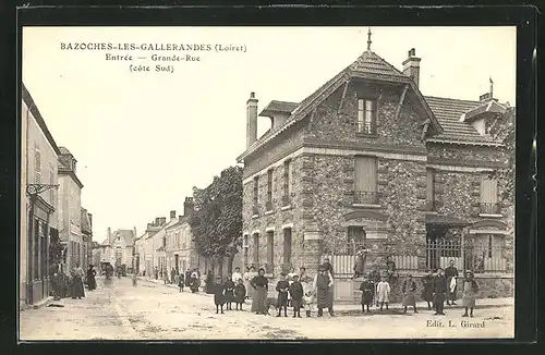 AK Bazoches-les-Gallerandes, Entrée Grande-Rue, Blick in die Strasse