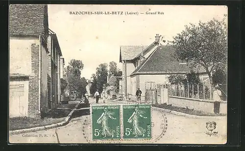 AK Bazoches-le-Betz, Grand`Rue, Blick in die Strasse