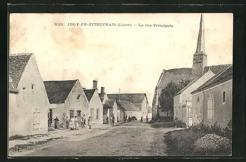 AK Jouy-en-Pithivrais, La rue Principale, Hauptstrasse