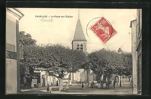 AK Chuelles, La Place de l`Église, Kirche