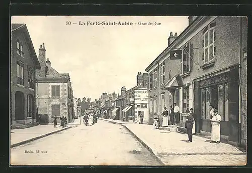 AK La Ferté-St-Aubin, Grande-Rue, Strassenpartie