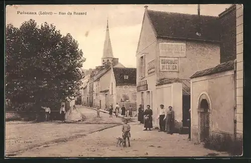 AK Puiseaux, Rue du Renard, Strassenpartie