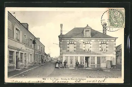 AK Gy, La Place, Route de Mur-de-Sologne